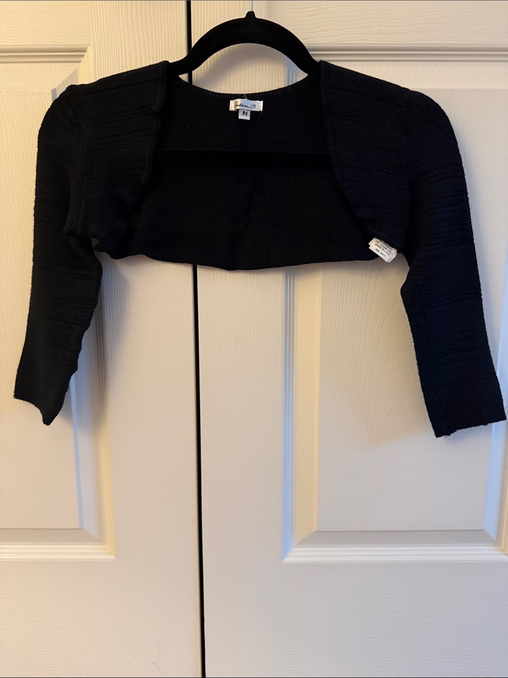 Arden B Black Cropped Knit Bolero Jacket